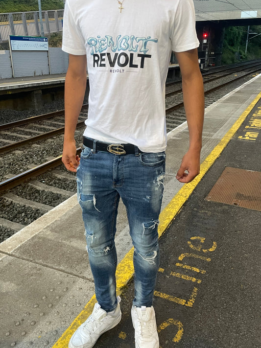 Menโs Belt Street Punk style